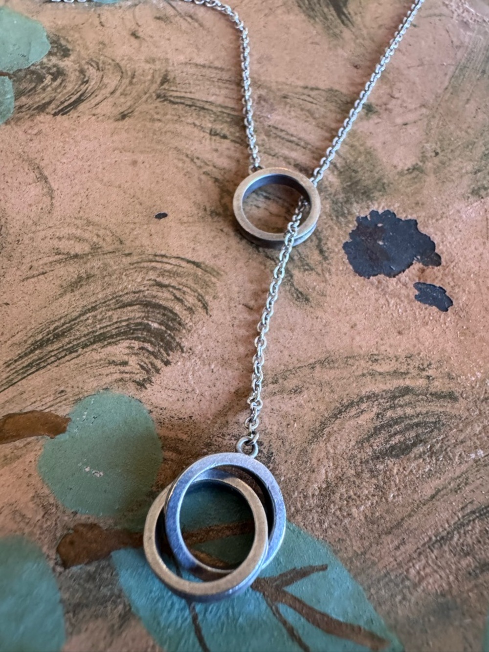Tiffany & co Sterling Silver Interlocking Circle Y-Necklace - Silver